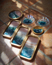 Load image into Gallery viewer, Wooden Circle Seascape Trinket Tray
