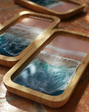 Load image into Gallery viewer, Wooden Rectangular Seascape Trinket Tray
